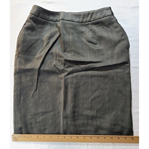 Linda Allard Ellen Tracy Wool Pencil Skirt Green Petite Size 4P Career - Picture 2 of 8